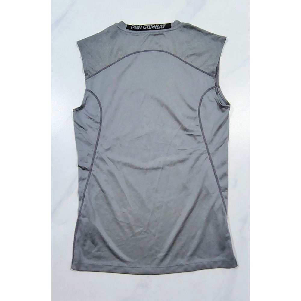 Nike Pro Combat Fitted Sleeveless Tank Top Gray Mens Mesh Small Dri Fit Athletic - Picture 6 of 10